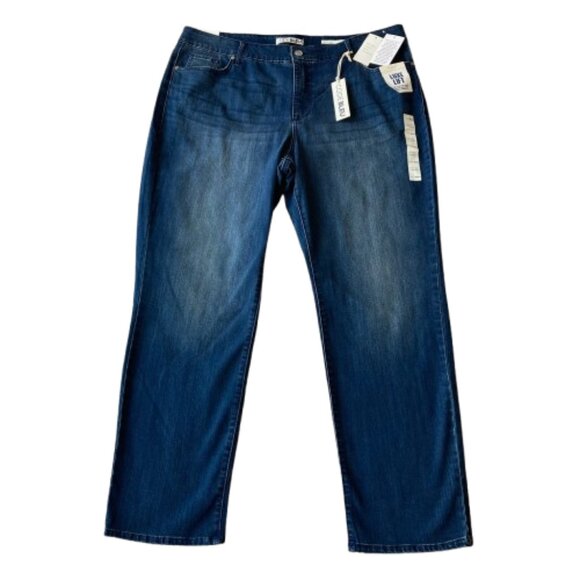 CODE BLEU Chelsea Classic Straight Tummy Slimming Jeans Women's 22W Blue NWT - Picture 1 of 7